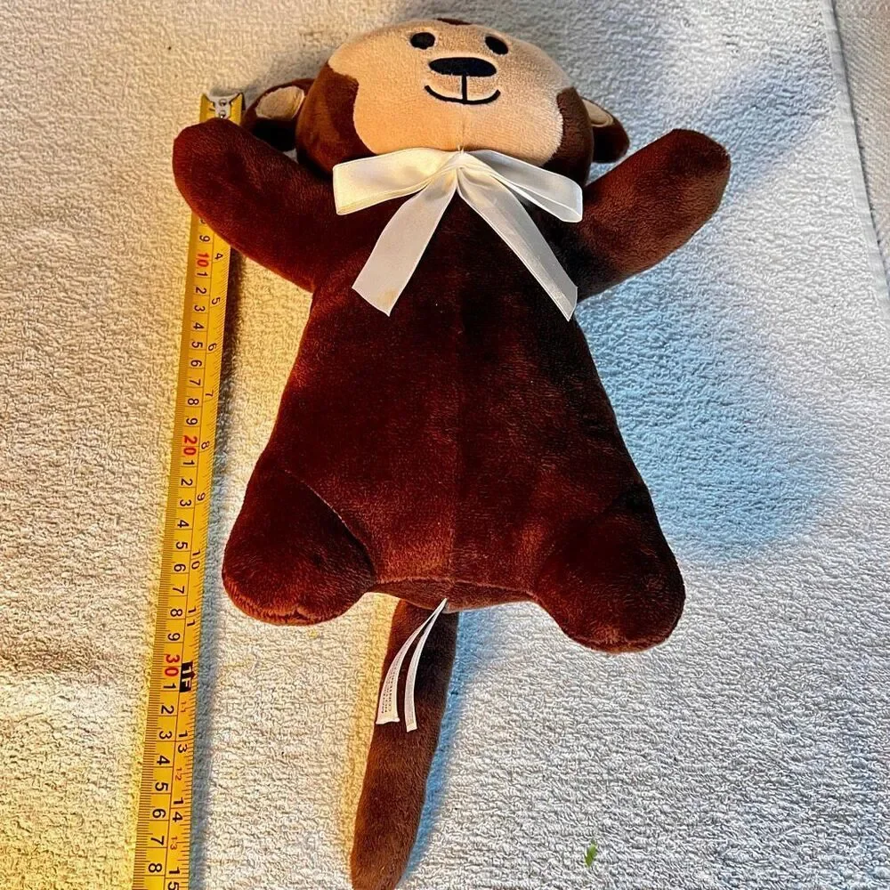 Buckley Boo Plush Brown Monkey Developmental Therapy Toy Rattle 3 Buckles 12''